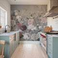 Rose Garden Gray Mural Wallpaper - room preview 06