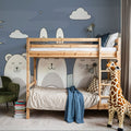Sleeping Bunny Blue Mural Wallpaper - room preview 06