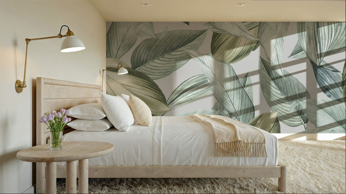 Translucent Foliage Mural Wallpaper - room preview 06