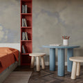 Painted Dreamy Clouds, Vintage Mural Wallpaper - room preview 06
