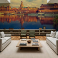 Dresden Reflecion in Elbe River Mural Wallpaper - room preview 06