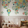 Floral World White Mural Wallpaper - room preview 06