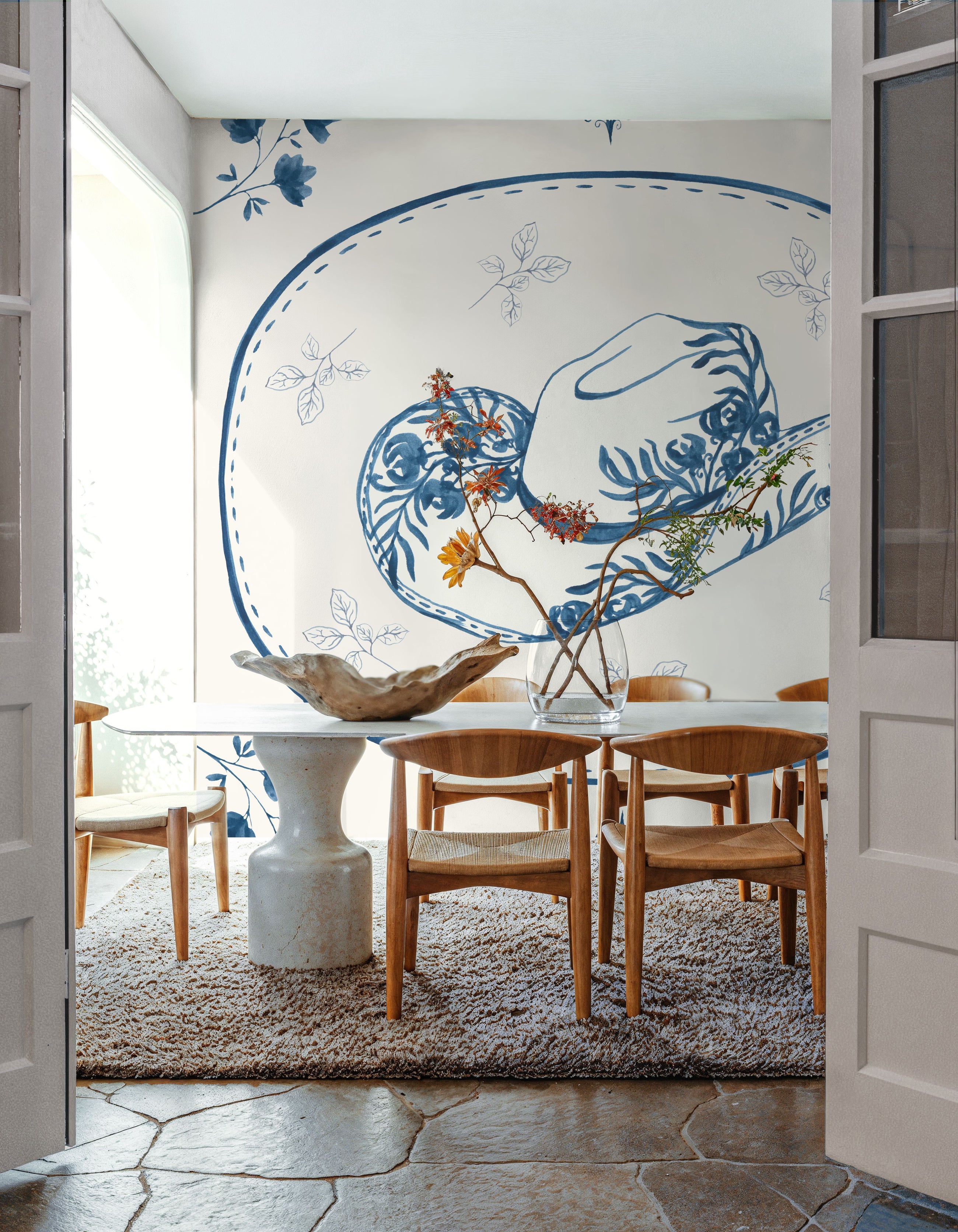 Chinoiserie Cowgirl III Mural Wallpaper