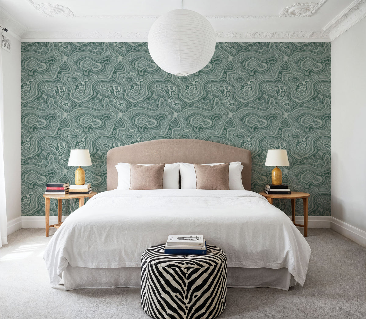 Root Wood, Green Mural Wallpaper - room preview 06