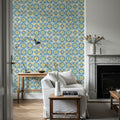 Maritime Tiles White and Blue Mural Wallpaper - room preview 06