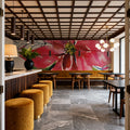 Holiday Poinsettia Mural Wallpaper - room preview 06