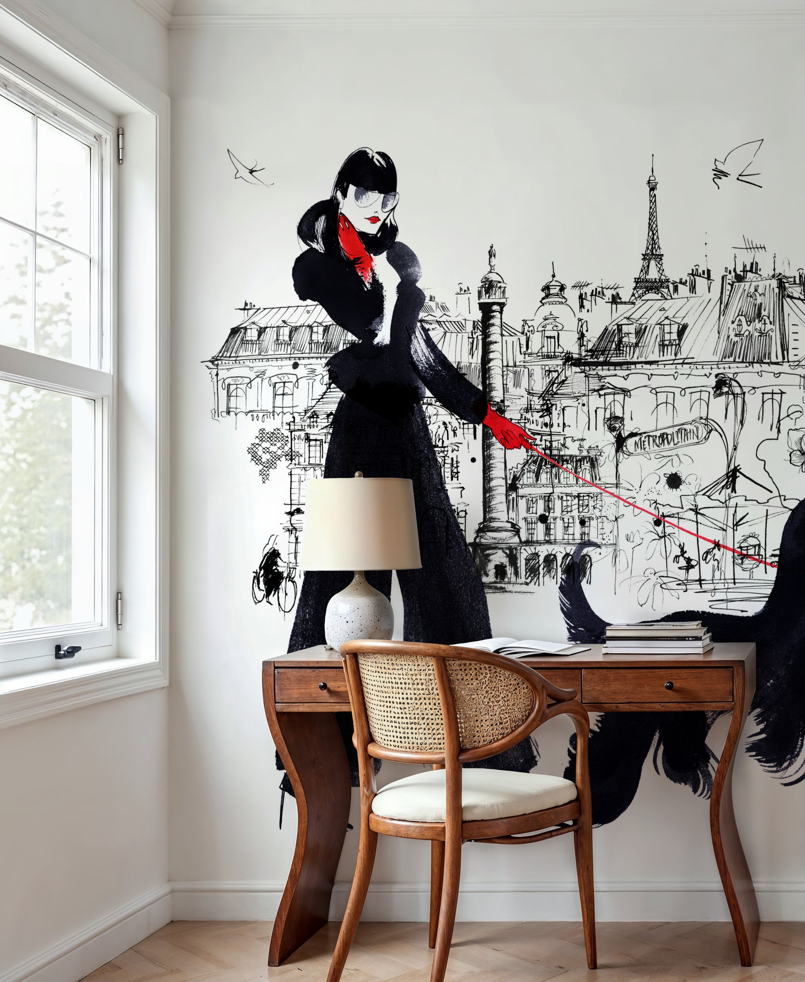 Walking in Paris Mural Wallpaper