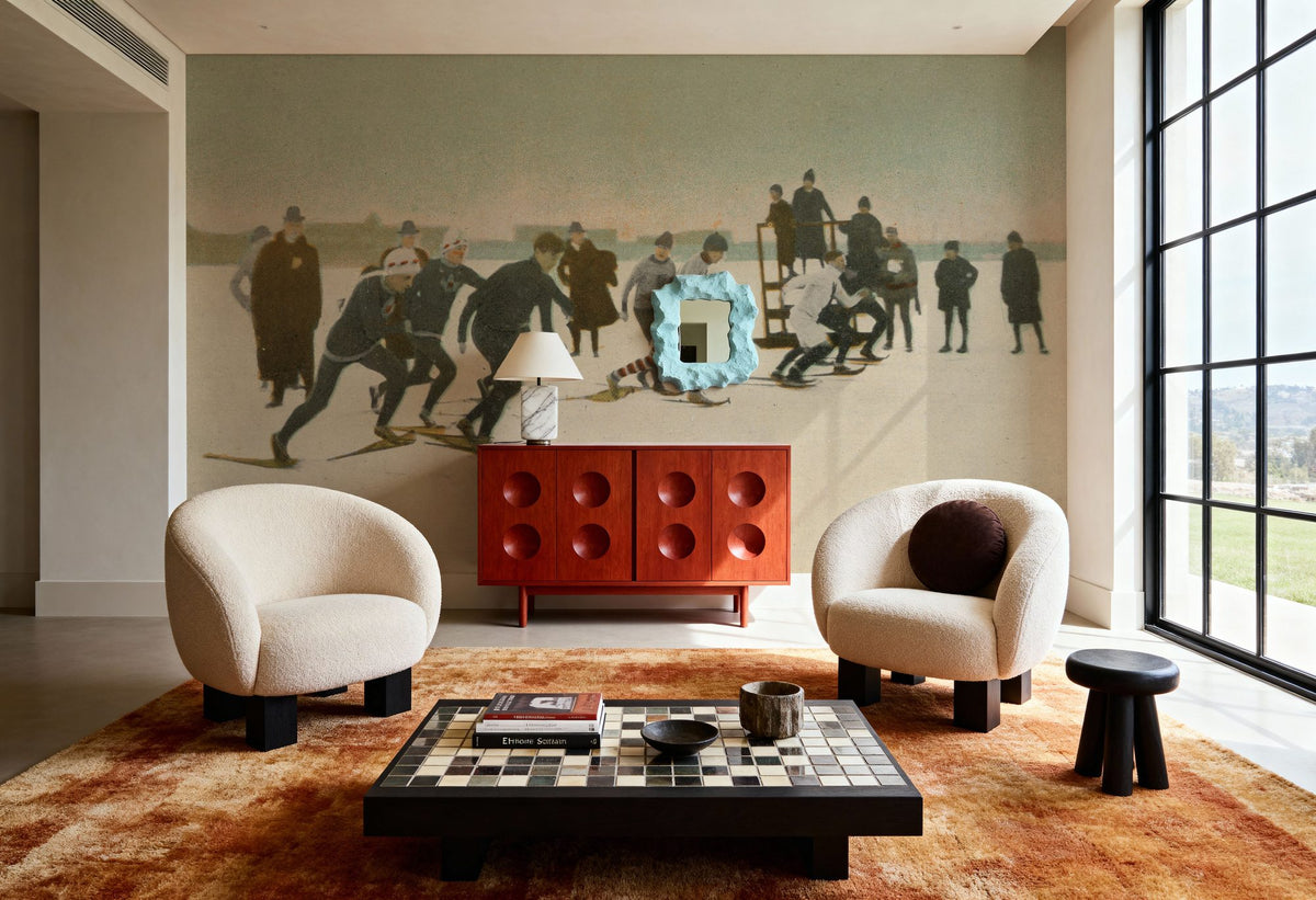 Snow Shoe Race Mural Wallpaper - room preview 06