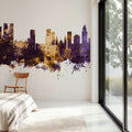 Rio De Janeiro Brazil Skyline Purple & Gold Mural Wallpaper - room preview 06
