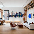 Kuwait City Skyline Blue & Bronze Mural Wallpaper - room preview 06