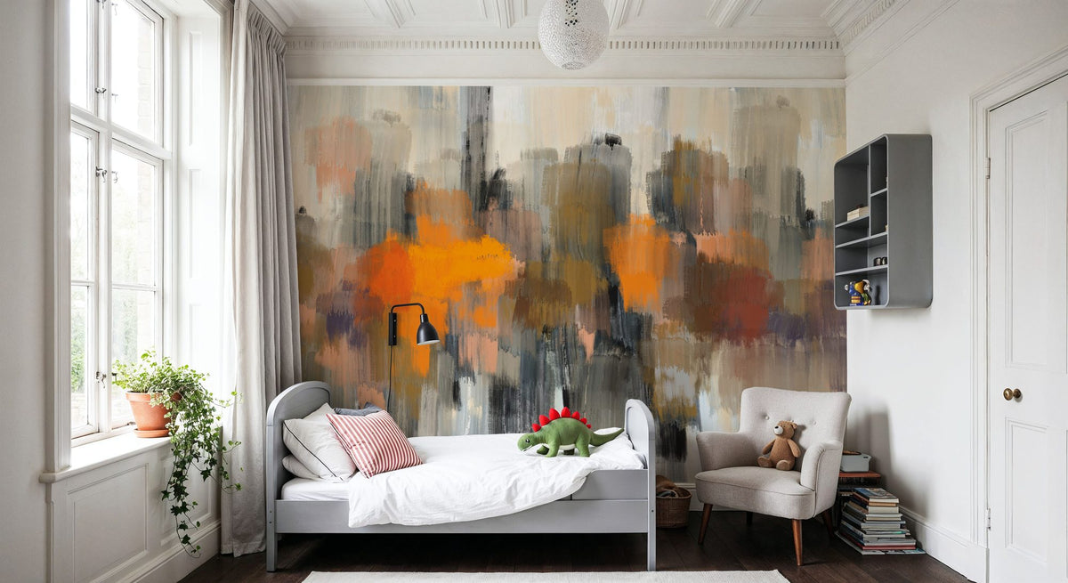 Autumn Memory Abstract Mural Wallpaper - room preview 06