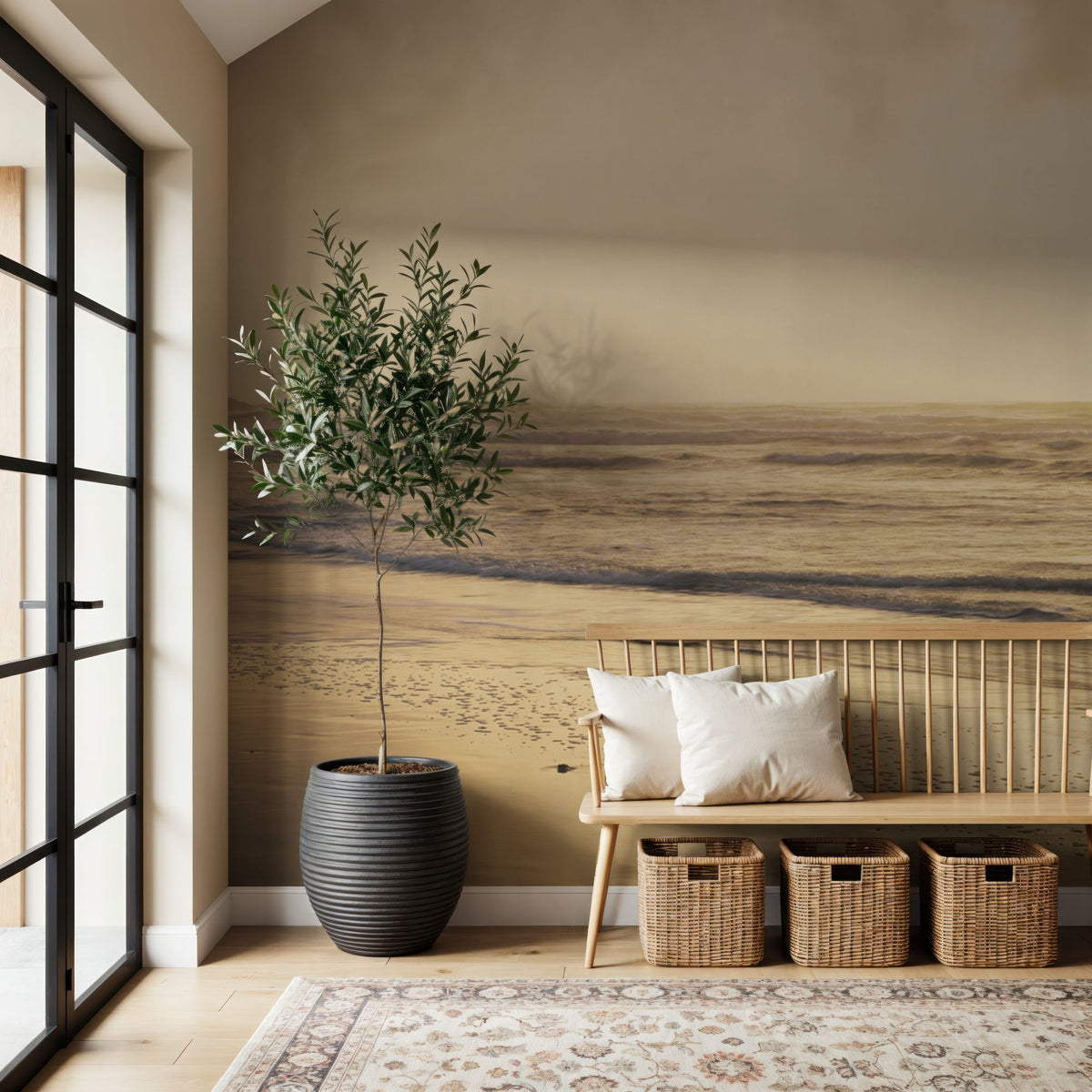 Golden Shore Silhouette Mural Wallpaper - room preview 06