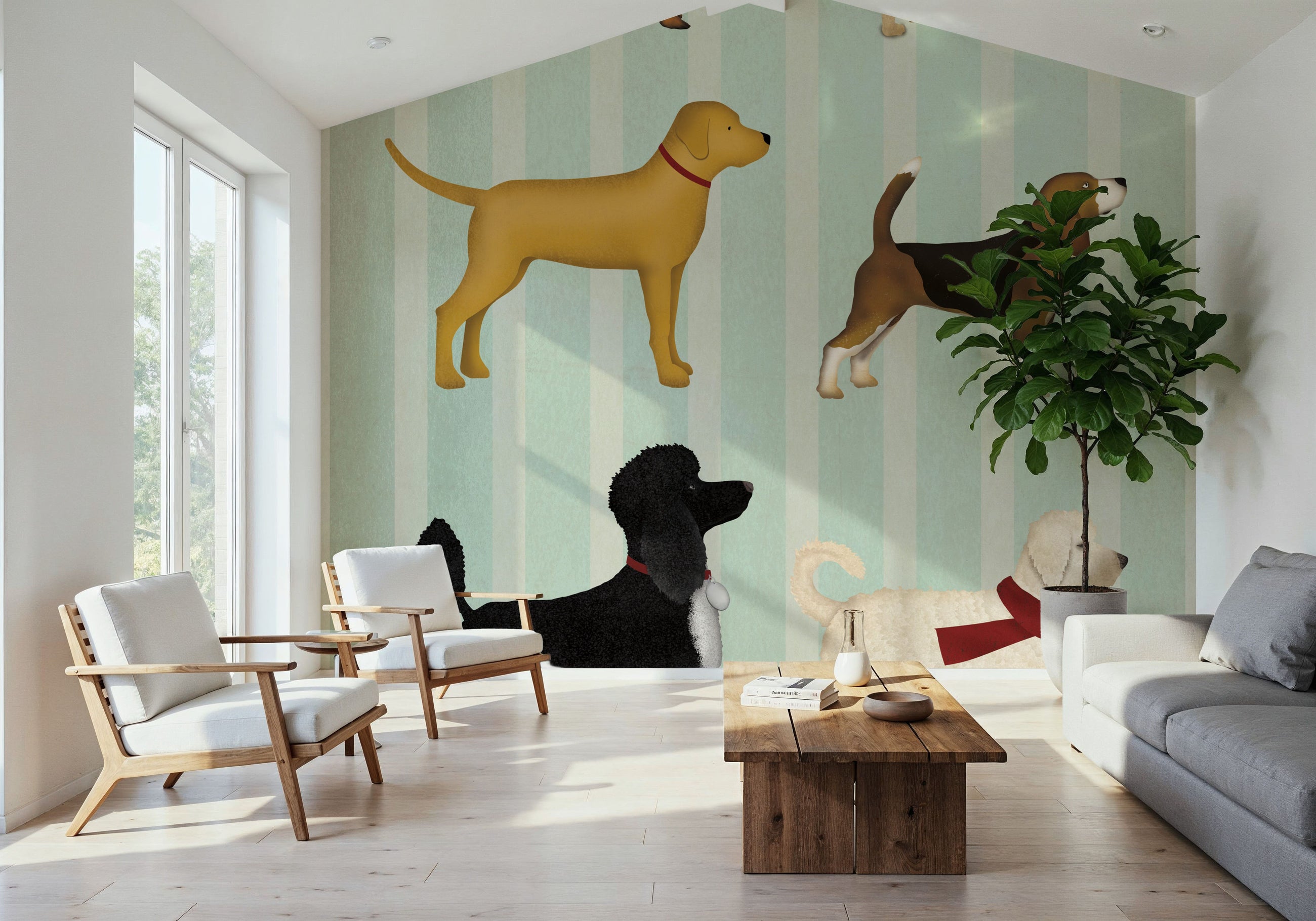 Dog Days Montage II Mural Wallpaper