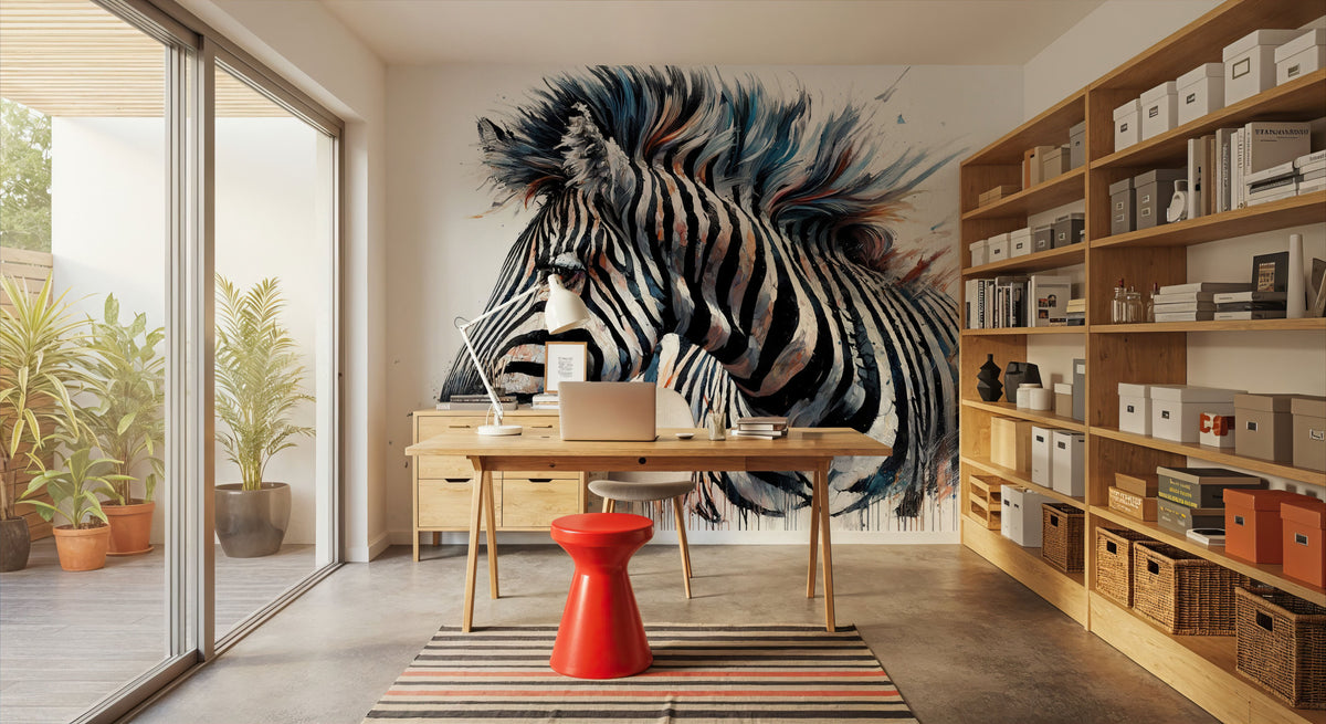 Ethereal Zebra Mural Wallpaper - room preview 06