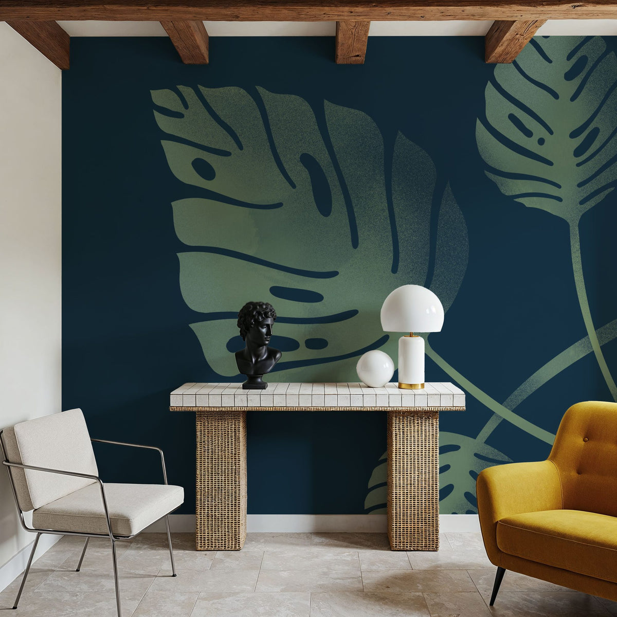 Monstera V Mural Wallpaper - room preview 06