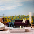 Sunflowers & Steel Mural Wallpaper - room preview 06