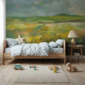 Sunlit Meadow Mural Wallpaper - Warm Tone - room preview 06