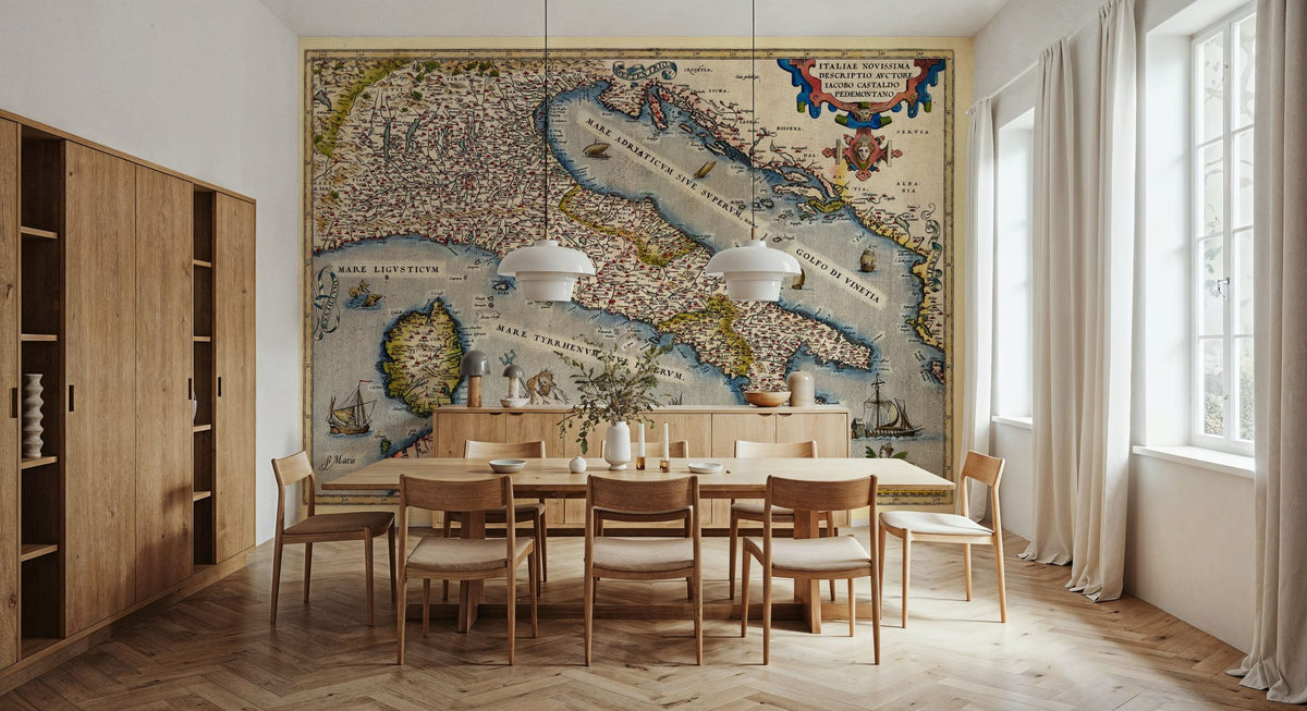 Dwellpaper Old Map of Italy, 1570 Mural Wallpaper image 6