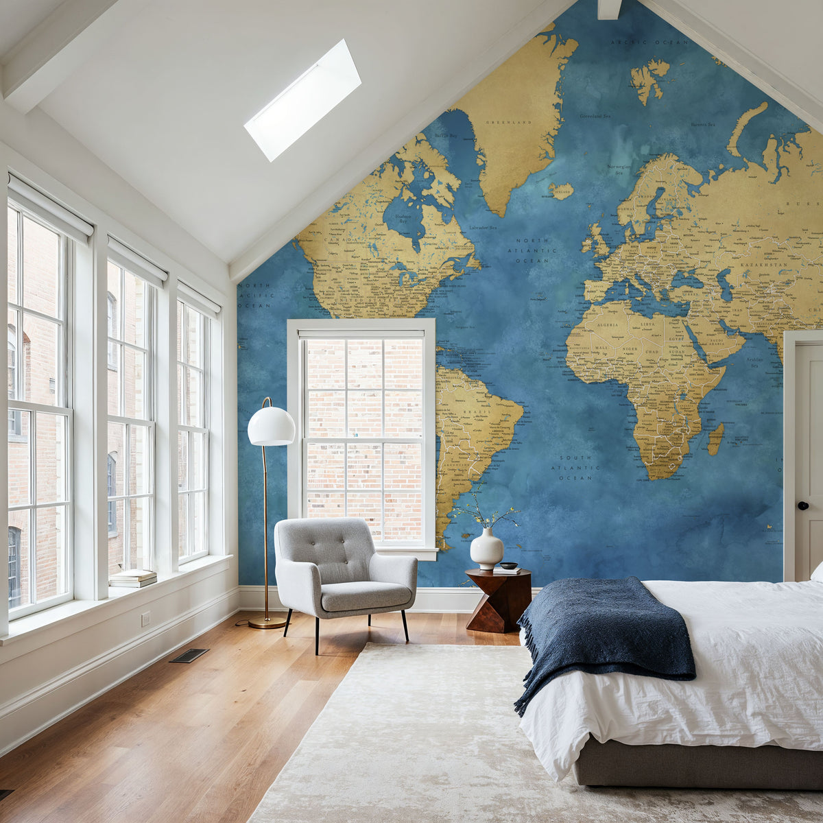 World Map Cities - Ernest Mural Wallpaper - room preview 06