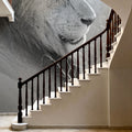 Old Lion BW Mural Wallpaper - room preview 06
