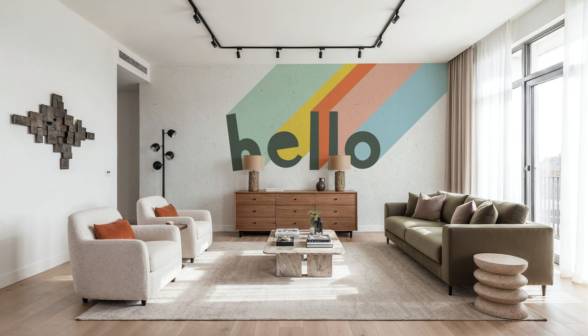 Hello Rainbow Mural Wallpaper - room preview 06