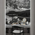 Moraine Lake BW Mural Wallpaper - room preview 06
