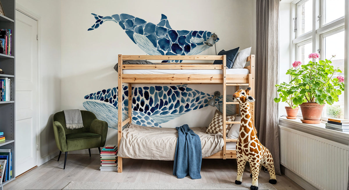 Two Whales Mural Wallpaper - room preview 06