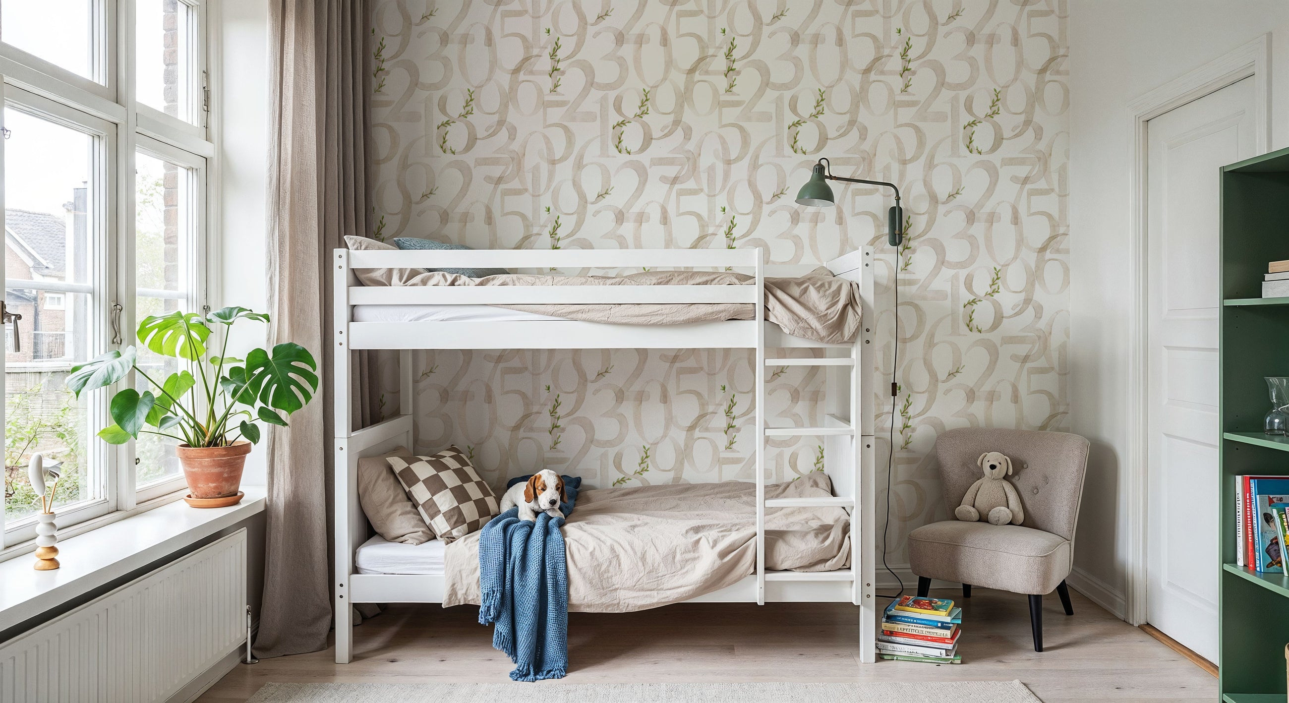 Soft Numbers Mural Wallpaper