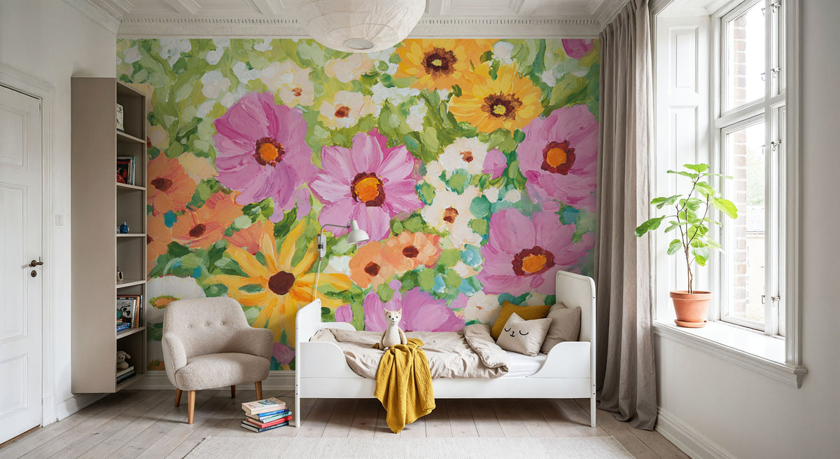Midsummer Meadow Mural Wallpaper - Red Tone - room preview 06