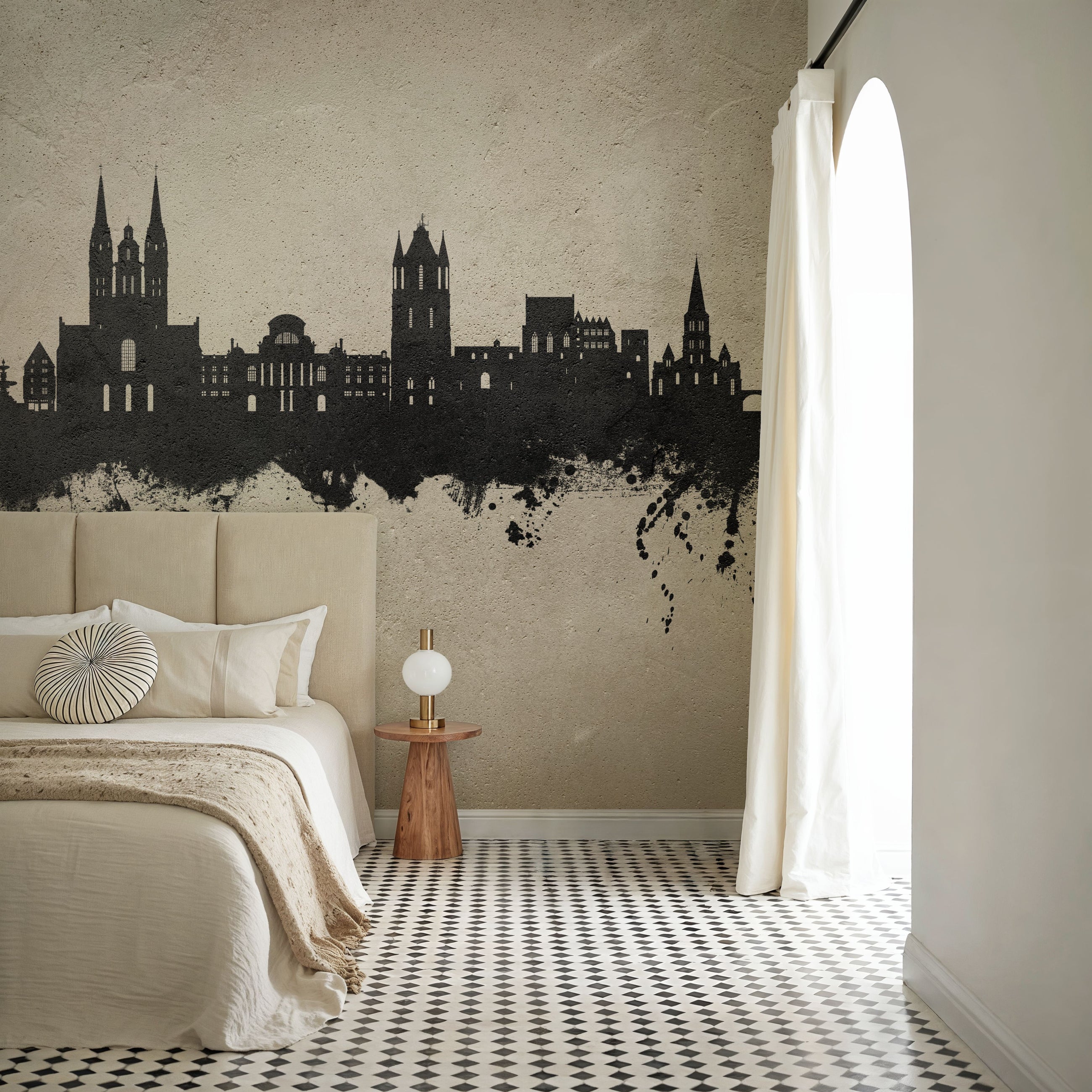Angers France Skyline Concrete Mural Wallpaper