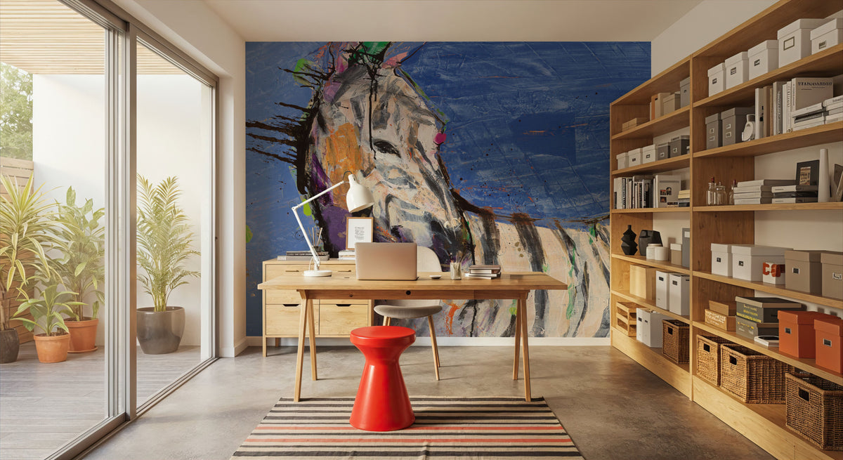 Zebra Splash Mural Wallpaper - room preview 06