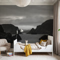 Twillingate Coast BW Mural Wallpaper - room preview 06