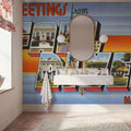 Greetings From Fall River Mural Wallpaper - room preview 06