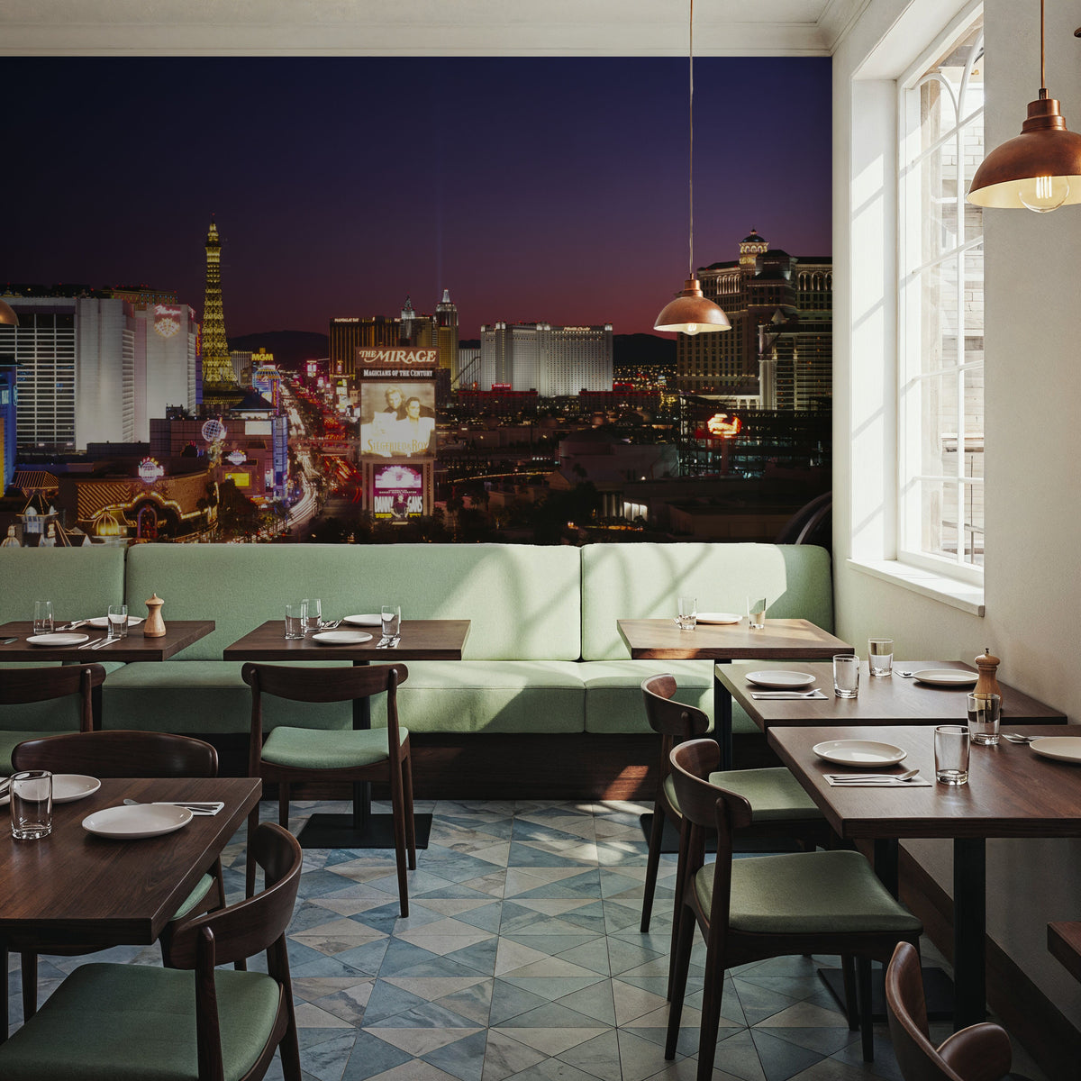 Electric Skyline Mural Wallpaper - room preview 06