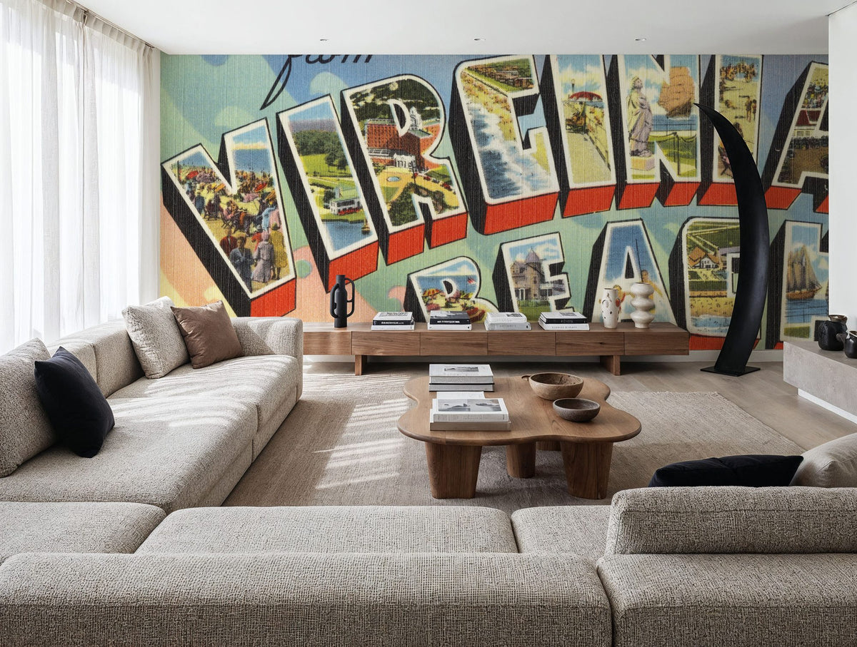 Greetings From Virginia Beach Mural Wallpaper - room preview 06