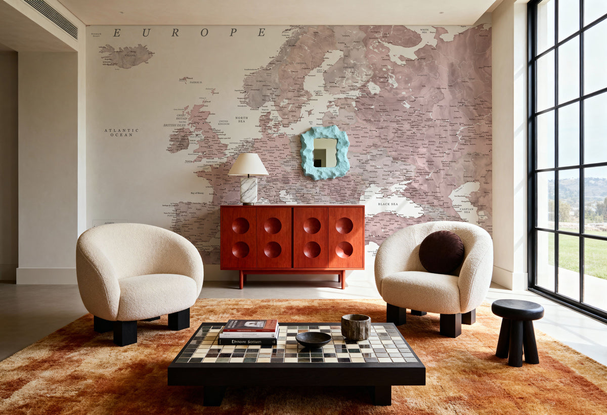Europe Map Detailed - Linda Mural Wallpaper - room preview 06
