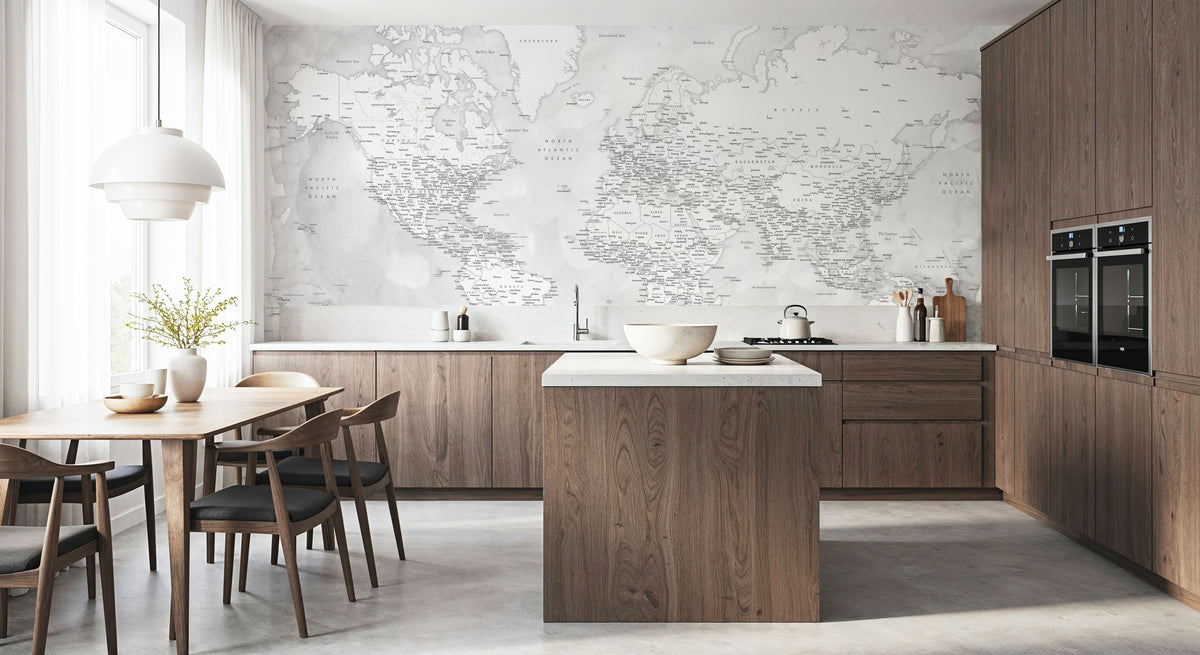 World Map Cities - Xandy Mural Wallpaper - room preview 06