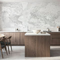 World Map Cities - Xandy Mural Wallpaper - room preview 06
