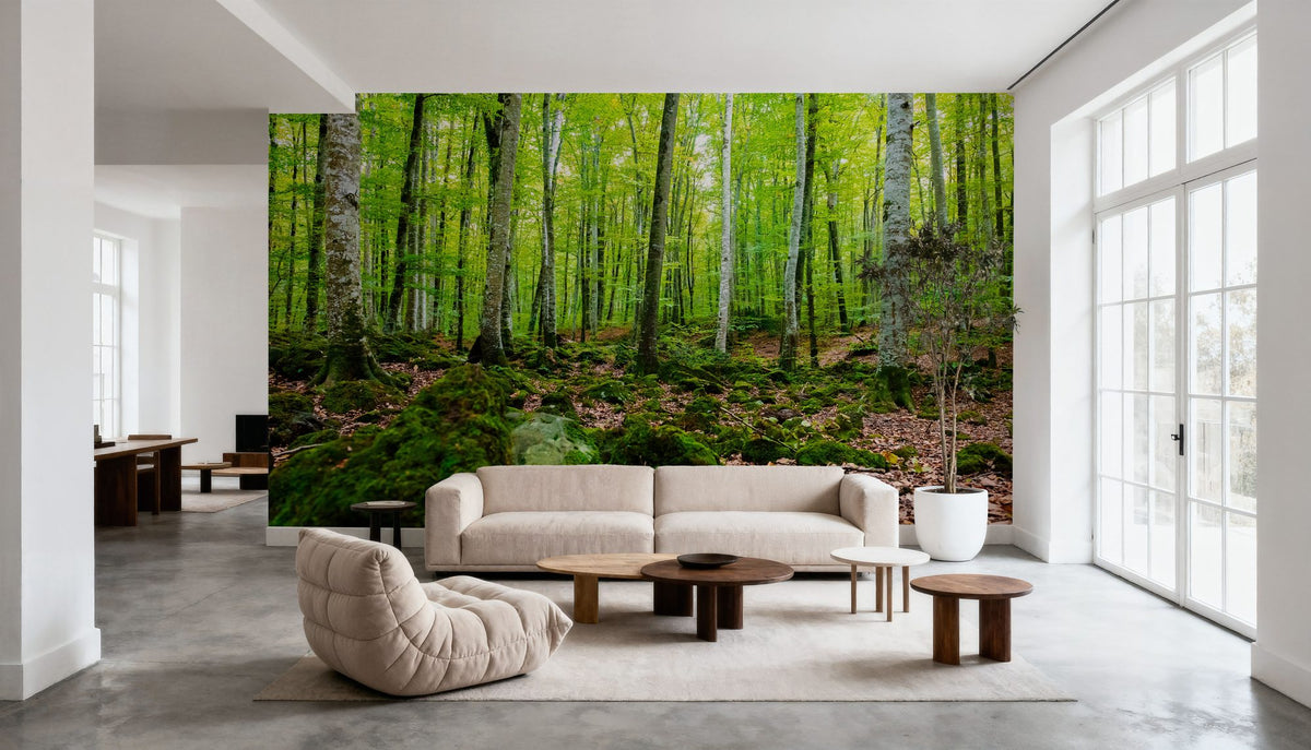 Intense Birch Wood Mural Wallpaper - room preview 06