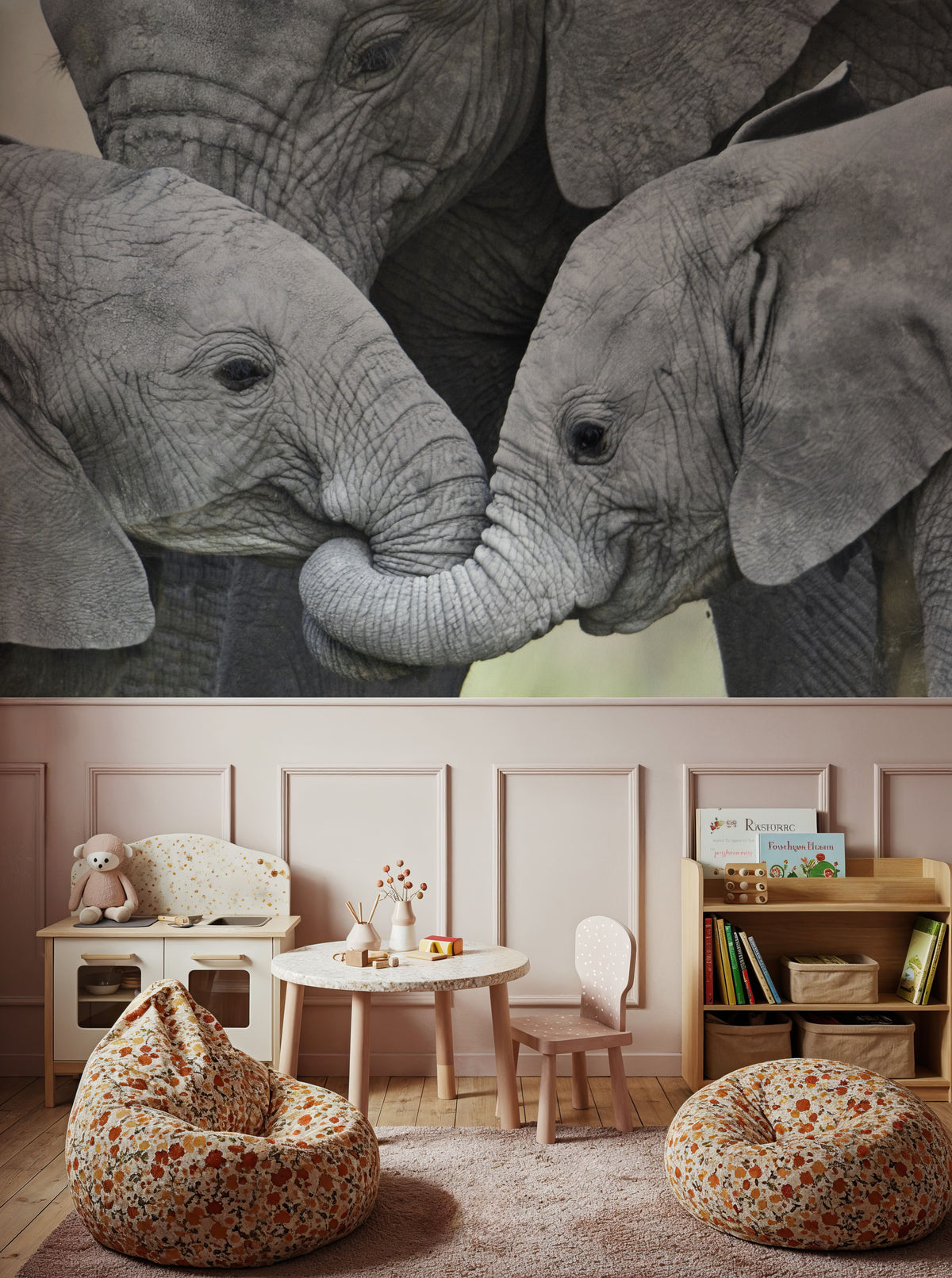 Elephant Greetings Photo Mural Wallpaper - room preview 06