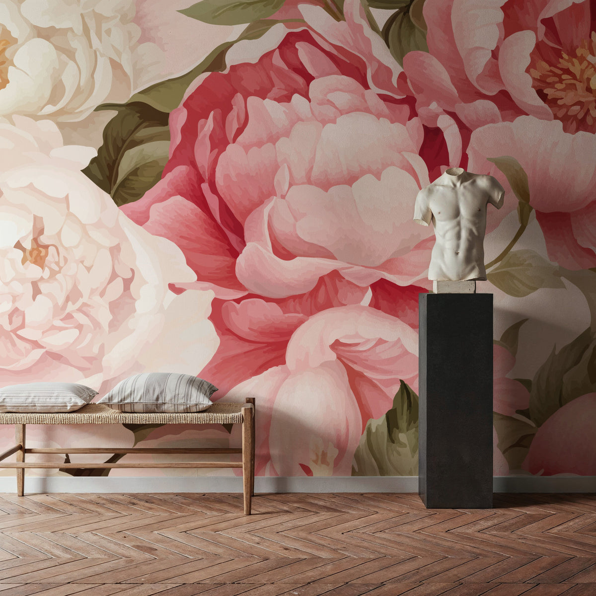 Boho Peony Mural Wallpaper - room preview 06