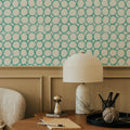Mixed Turqouise Circles Mural Wallpaper - room preview 06
