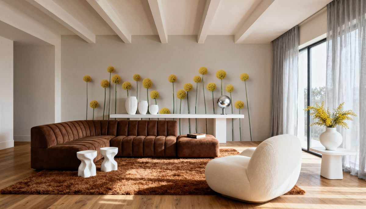 Minimalist Craspedia Mural Wallpaper - room preview 06