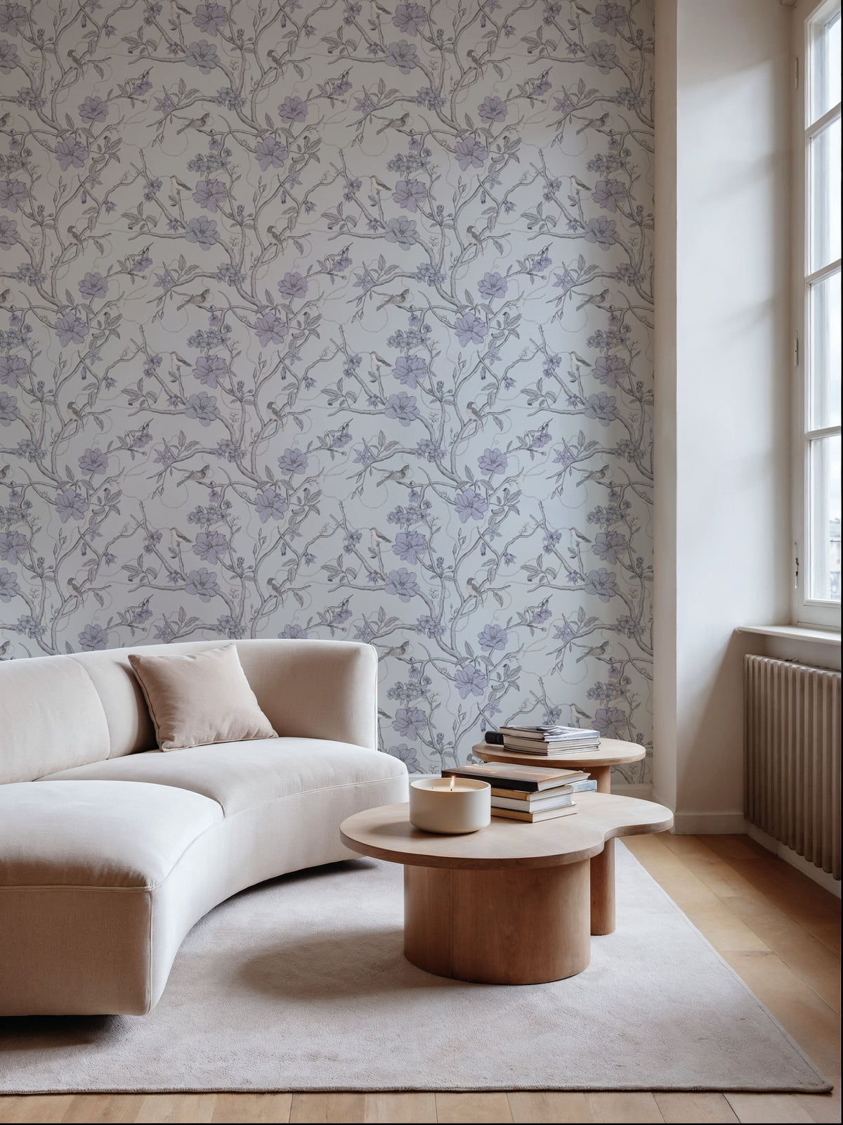 Trailing Tree of Life, Blue Mural Wallpaper - room preview 06