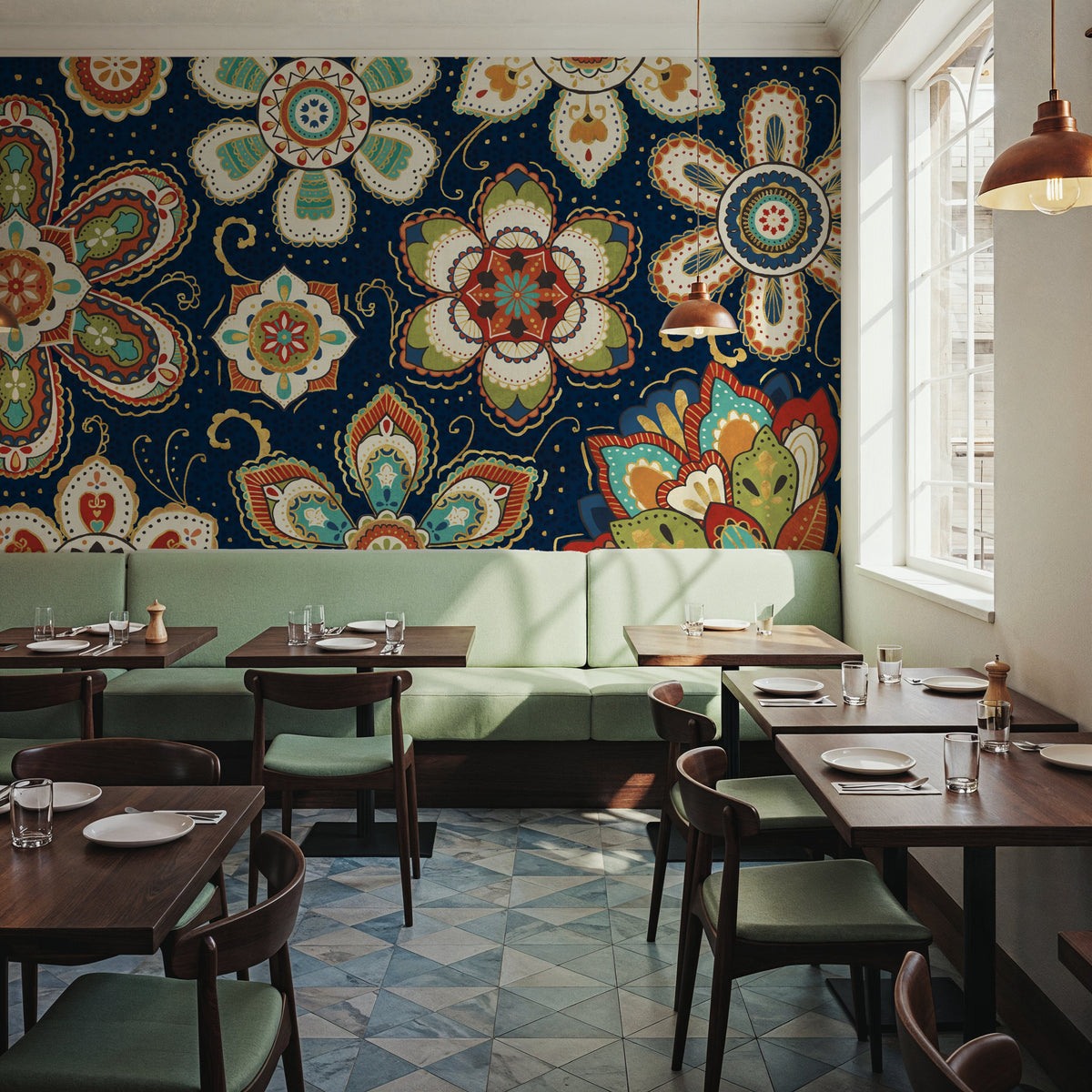 La Vida Flowers Mural Wallpaper - room preview 06