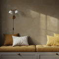 Painted Dreamy Clouds, Butter Yellow Mural Wallpaper - room preview 06