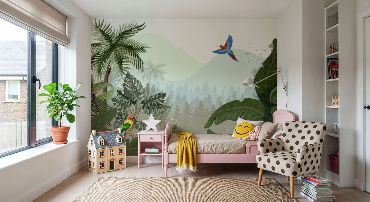 Overlooking Treetops Mural Wallpaper - room preview 06