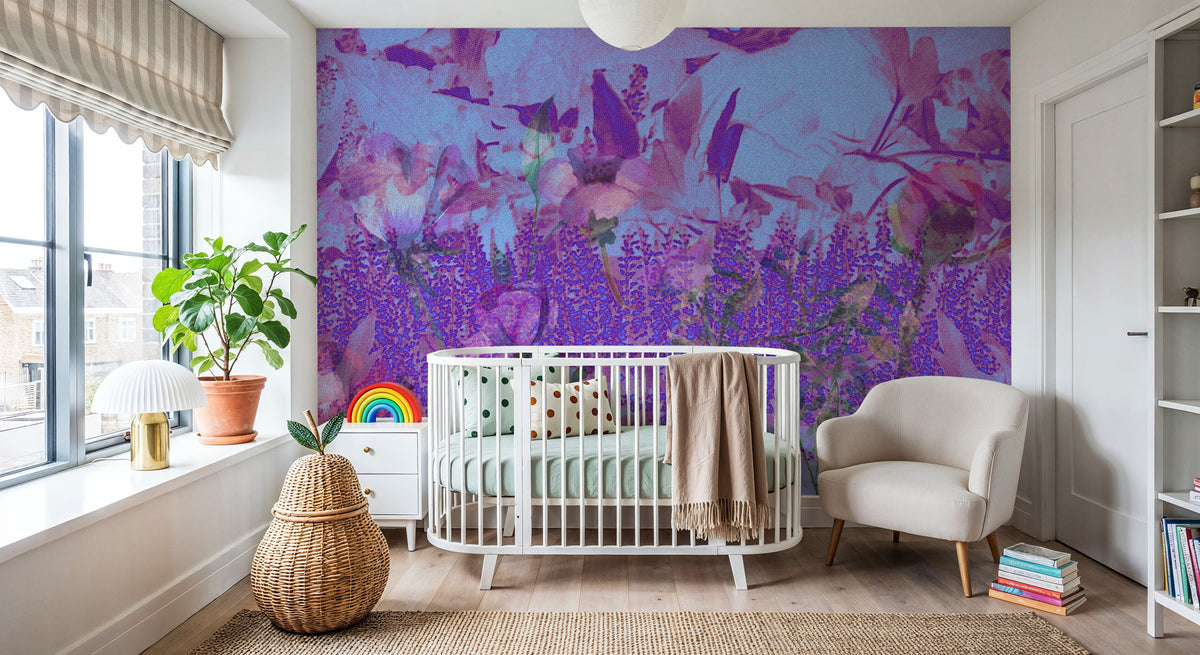 Meadow Memories, Purple Mural Wallpaper - room preview 06