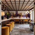 Swansea Wales Skyline Purple & Gold Mural Wallpaper - room preview 06