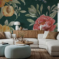 Floral Solitude Green Mural Wallpaper - room preview 06